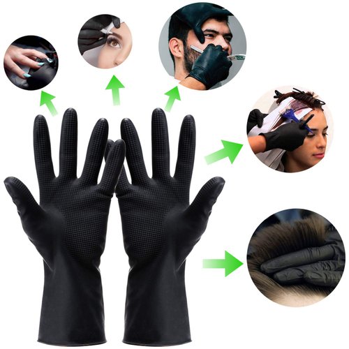 Hair Dye Gloves,Professional Hair Coloring Accessories for Hair Salon Hair Dyeing,2pcs（1 left+1 right）,black