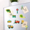 Construction Site Fridge Magnets for Toddlers, 50 PCS Refrigerator Magnets for Kids, Create a Scene Magnetic Play Sticker Book Travel Game Educational Toys for Kids