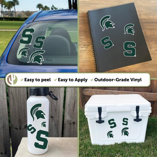 Desert Cactus Michigan State University Stickers Spartans MSU Vinyl Decals Laptop Water Bottle Car Scrapbook11.39x8.94 T1 (Type 1-1)