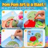 Girls Gifts Pom Pom Crafts 6PCS 7.9-Inch, Pom Pom Art Kit & Crafts for Kids Ages 2-4 4-8 6-8, Toddler Crafts Kits Art Projects, DIY School Supplies Kit, Birthday Christmas Gifts (Ocean Animal Set)