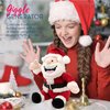 4E's Novelty Farting Santa Claus 8 Inch Talking Animated Christmas Plush Toys for Kids 8" Funny Christmas Stuffed Animals Gag Gifts for Boys Girls Teens White Elephant Gift