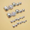 Foccna Glitter Silver Fake toenails,Press on Nails,Fake Nails,Luxury False Toenails Acrylic Foot False Nails Rhinestone Press on Toenails for Women and Girls, 24pcs