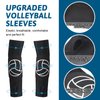 Volleyball Knee Pads and Volleyball Arm Sleeves Volleyball Pad Volleyball Accessories Stuff Forearm Elbow Sleeve with Protection Pad Thumb Hole for Girl Women Teen Boy, Age 8-14 (Classic, 2 Pairs)