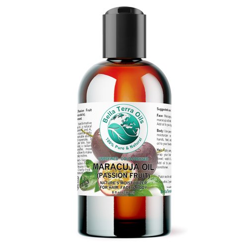 Bella Terra Oils - Maracuja (Passion Fruit) Oil 8 oz - Famed for its High B-Complex Vitamins, Essential Elixir for Radiant & Silky Skin Experience