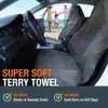 Leadpro Terry Cloth Sweat Towel Seat Cover; Carseat Towel Protector; Great for Gym Workout; Waterproof; Universal Fit for Car SUV Van Truck; EZ fit; Non Slip Grip; Machine Washable; 1pc Grey