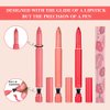 3 Colors Matt Nude Lipstick Lipliner Lip Crayons Pack Set,Velvet Moisture Smooth Matte Lipstick Pencils,Waterproof&Waterlasting,04#05#06#