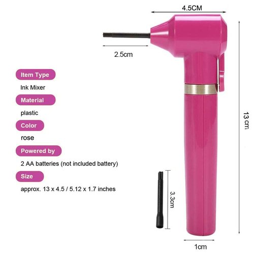 Tattoo Ink Mixer Electric Pigment Makeup Eyebrow Nail Polish Mixer Color Machine Supply Tool Watercolor Ink Painting Agitator Blender with 100PCS Mixing Sticks Set(Rose)