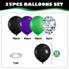 Purple Green Black Balloons, Monster Truck Balloons,12 Inch Green Dark Purple Balloons for Kids 3rd 4th 5th Boys Baby Shower Race Car Theme Truck Theme Birthday Party Decorations