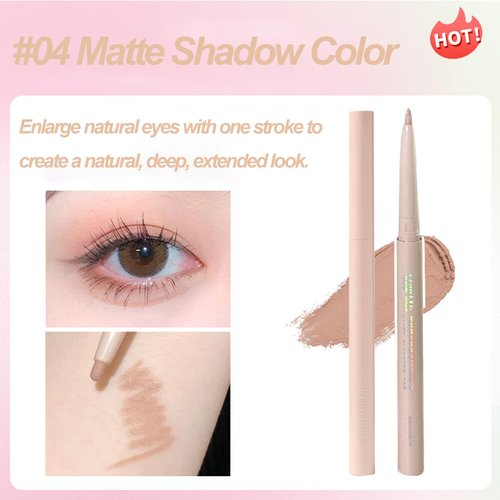 Under Eye Highlighter Makeup Stick, Eyeliner Eye Enhancing, Lying Silkworm Pencil Highlight & Contouring Stick, Silky-smooth Long-lasting Smudge-proof for Tear Drop Eye Brightener Eye Bigger Eye