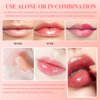 Hulyfw 2 Colors Hydrating Lip Glow Oil Plumper Gloss Moisturizing Lip Tint,Transparent Lip Oil Glossy Lip Gloss Non-sticky,Long Lasting Nourishing Care Awakening Lip Makeup (001#+007#)