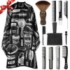 12PCS Hair Cutting Comb Set Hair Comb for Men Styling Comb for Men Barber Combs for Hair Stylist Barber Cape Neck Duster Brush Set Hair Cutting Cape with Adjustable Neck Size Neck Duster Neck Brush