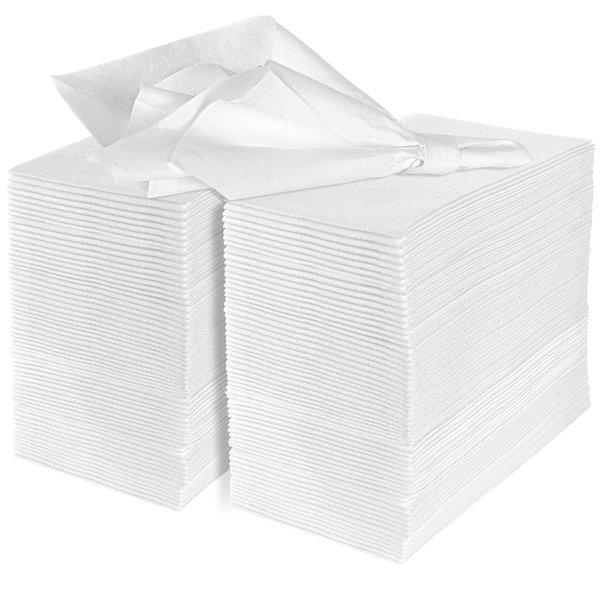 eDayDeal Disposable Cloth-Like Paper Hand Guest Towels - Soft, Absorbent, Air Laid Tissue Paper for Kitchen, Bathroom or Events, White Guest Towel (100)