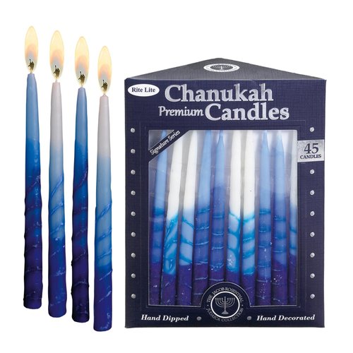 Rite Lite Premium Dripless Blue &amp; White Hanukkah Candles - Bulk Value Pack of 45 - Decorative &amp; F...