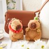 Simgoing 2 Pcs Capybara Plush Keychain Valentine’s Day Gift Capybara Stuffed Animals Toy Capybara Pendant for Party Valentine's Gifts Exchange Valentines Party Favor(Turtle Bag, Strawberry Hood)