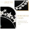 Fashey Halo Crown Headband Rhinestone Star Crown Headbands Goddess Halo Crown Costume Boho Bridal Wedding Headpiece Hair Accessories for Women and Girls (Silver)