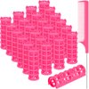 Syhood 24 Pcs Snap Hair Roller, Small Plastic Hair Rollers Hair Curlers with Rat Tail Comb for Short Hair Long Hair Styling Tool(0.59 x 2.28 Inch,Pink)