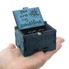 UNIQLED You are My Sunshine Wooden Music Boxes Laser Engraved Hand Crank Classical Wood Sunshine Musical Box Gifts for Birthday Christmas Valentine's Day (Blue Sunshine)