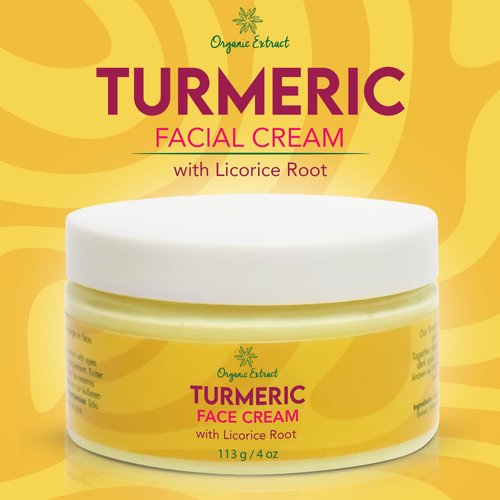 Turmeric Brightening Face Cream - 4 fl oz / 113 g – Natural Skin Brightening Cream, Facial Moisturizer, Fade Scars, Sun Damage & Age Spots, Intense Hydration by ORGANIC EXTRACT