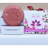 ROSE Natural Cold Process Soap with Fresh Rose Water, Kaolin Clay, Rose Petals, Moisturizing Coconut Oil - Gentle pink soap for sensitive skin - Perfect for face and body (Round Rose Soap)