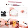 Dual-Ended Polygel Brush, 2 in 1 Stainless Steel Designs Nail Brushes, Polygel Brush And Spatula for Polygel Gel Acrylic Nails Extension(Pink)