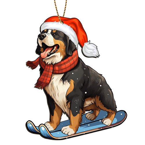 365Rustic 2 Side Printed Bernese Mountain Wooden Christmas Ornaments 2024, Keepsake for Women, Men and Friends, Bernese Dog Christmas Tree Ornaments, Christmas Tree Decorations