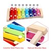 Vehomy Chicken Xylophone Toy for Hens Suspensible Wood Xylophone Toy with 8 Metal Keys Chicken Coop Pecking Toy with Grinding stone (Rainbow Color)