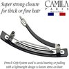 Camila Paris AD820 French Hair Barrette Clip for Girls, Black, Rubberized Metal Clasp, Strong Hold Grip Hair Clips for Women, No Slip and Durable Styling Girls Hair Accessories, Made in France