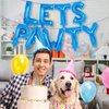 Dog Birthday Balloons,16 inch Blue Foil Lets Pawty Balloons Dog Balloons for Birthday Party, Lets Pawty Birthday Decorations,Dog Birthday balloons for Pet Dog Birthday Party Supplies (Blue)