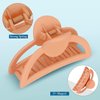 Hair Claw Clips for Girls Women, 3.5 Inch Style D Shape Hair Claw with Strong Spring, Hair Clips for Long Thin Thick Hair (Beige,Orange,Grey,Khaki) Pack of 4