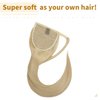 SEGO Ponytail Extension Human Hair 100% Real Human Hair Clip In Wrap Around Long Straight Ponytail With Magic Paste Pony Hairpieces for Women -16 Inch 80g 613 Bleach Blonde