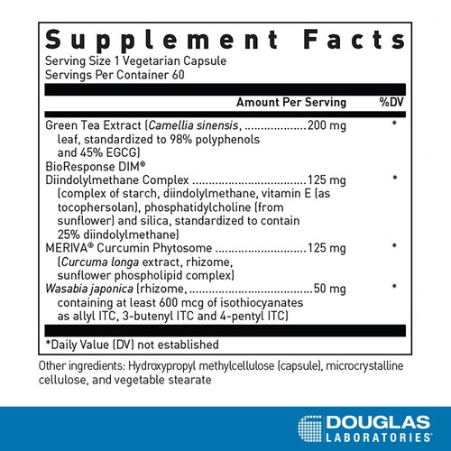 Douglas Laboratories DIM Enhanced - Supports Hormone Balance, Cellular Health & Detox* - with Antioxidants, Green Tea Extract & Wasabia - 60 Vegetarian Capsules