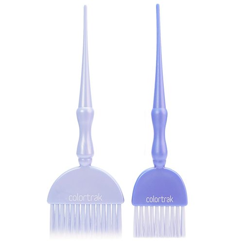 Colortrak King &amp; Queen Size Wands Peritwinkle (2 Pack) 1 Firm and 1 Feather Bristle Brushes for H...