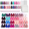 Press On Nails - LADYING 576 Pcs Coffin Ballet Shape Fake Nails, Matte Nails Full Cover Acrylic False Nail Art,24 Color Press on Nails With 6g Nail Glue For Nail DIY,with Nail File and Adhesive Tabs