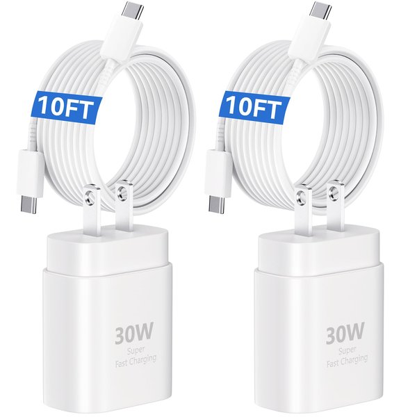iPhone 16 Pro Max Charger Fast Charging, 30W iPhone 16 USB C Charger 10FT Extra Long Cord with iPhone Charger Block for iPhone 16 Pro/16 Pro Max/16 Plus/15 Pro/15 Pro Max/15 Plus/15, iPad, Galaxy S24