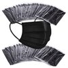 100pcs Premium Individually Wrapped Disposable Face Mask Black Premium Comfort Earloops Nose Wire