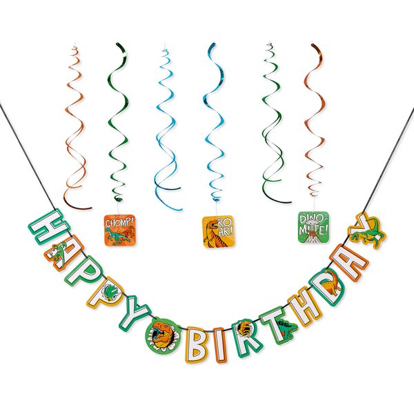 American Greetings Dinosaur Birthday Party Supplies, Banner Kit (7-Pieces)