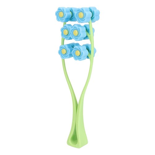 Flower Type Massage Roller, face Massage Roller Plastic Material Letter Shaped face Massager (Blue)