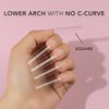 Kiara Sky Professional Nails Non C Curve Nail Tips (Non C-Curve Nail Tips XXL - Square - Clear)