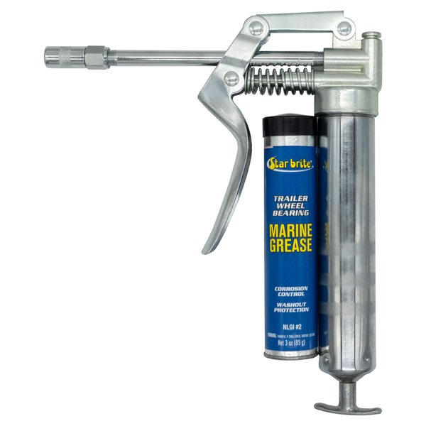 STAR BRITE Pistol Grease Gun with 3 OZ. Cartridge (028703),Silver