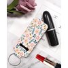 KLLRO RUO Chapstick Holder Keychain Fashion Lipstick Sleeve Lip Balm Portable Pocket Lip Gloss Tube Holder Clip-on Makeup Travel Accessories - Cute Flower