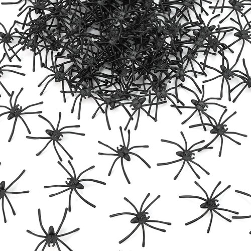 Lanfixilly 150 Pieces Realistic Plastic Spiders Small Halloween Plastic Spiders Mini Tiny Fake Spiders Halloween Funny Prank Props for Halloween Home Party Decorations Favors Supplies