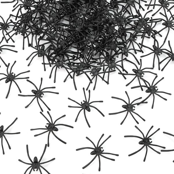 Lanfixilly 150 Pieces Realistic Plastic Spiders Small Halloween Plastic Spiders Mini Tiny Fake Spiders Halloween Funny Prank Props for Halloween Home Party Decorations Favors Supplies