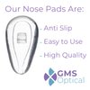 GMS Optical Air Bag Screw-in Silicone Nose Pads for Glasses, Sunglasses, and Eye-wear - 10 Pair (11mm)