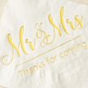 Crisky Napkins Mr and Mrs Gold Cocktail Beverage Dessert for Wedding Shower Engagement Party Decorations, Cake Table Decor Supplies. 100 Pcs, 3-Ply