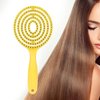 Hair Detangling Brush - Hair Straightening Comb Wet & Dry Hair Brush Round Head Straightenning Detangler Brush Comb Hair Styling Comb Scalp Cleansing Brush for Curly Hair (Yellow)