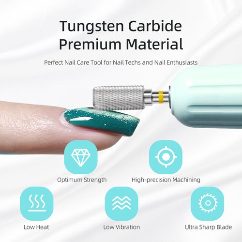 HYTOOS Safety Nail Drill Bits, 13mm Barrel Dust Proof D4S Cut Nail Bit, Right-handed 3/32 Carbide Drill Bits for Nails, Electric Manicure Drills Removal Gel,XF