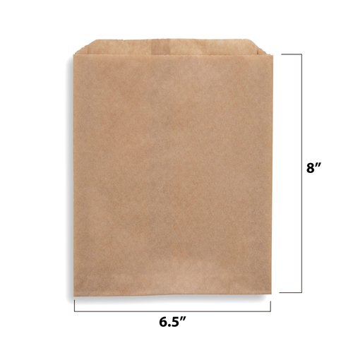 MT Products Cookie Bags - 6.5" x 8” Bakery Paper Sandwich Bags - Grease Resistant Wax Paper Bags - Small Paper Bags/Cookie Bags for Gift Giving (Pack of 100)