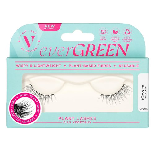 everGREEN Plant Lashes | Half Lashes | Strip Lashes | Natural Wispy Lashes | Fake Eyelashes | Plant-Based Fibres | Flared & Natural Volume (Blossom) Half Lash