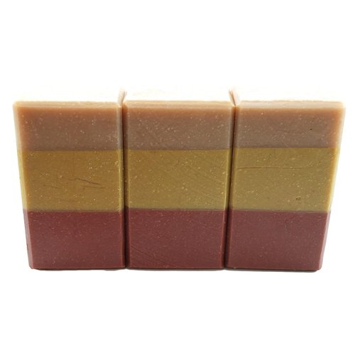 Traverse Bay Bath and Body- All natural handmade cold process bar soap, Frankincense and myrrh with French red and yellow clays. essential oil soap. 3 bar pack 16 + oz. Made in the USA
