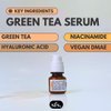 Skin Friendly Solutions Clarifying Green Tea Hyaluronic Acid Serum for red light therapy with Niacinamide - Skin Repairing and Clarifying Face Serum